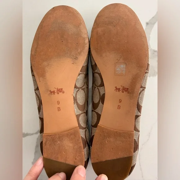 Coach Women's Brown Signature Ballet Flats-Size 9 - Picture 7 of 7